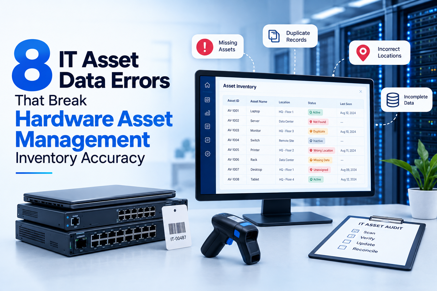 8 IT Asset Data Errors That Kill Hardware Asset Management Inventory Accuracy