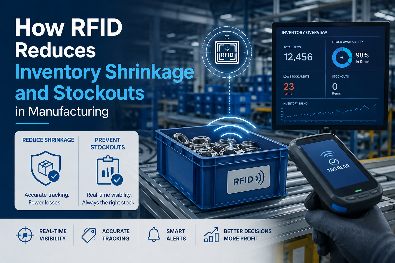 How RFID Reduces Inventory Shrinkage and Stockouts in Manufacturing
